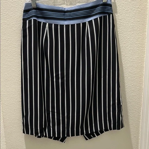 LOFT Chic Striped Skirt with Blue Waistband - Picture 5 of 6